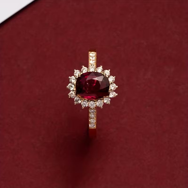 Empress Red Pierścionek | Złoto