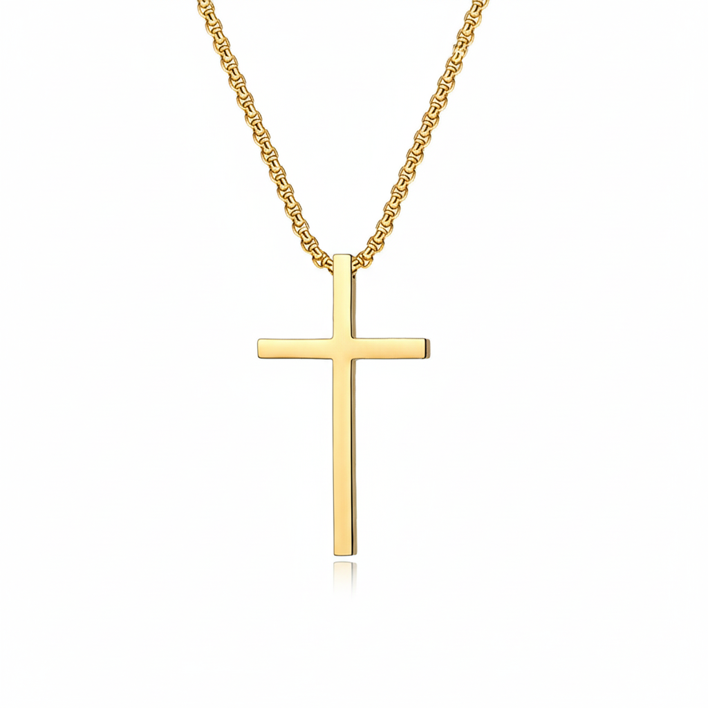 Bezel Cross Naszyjnik | Złoto