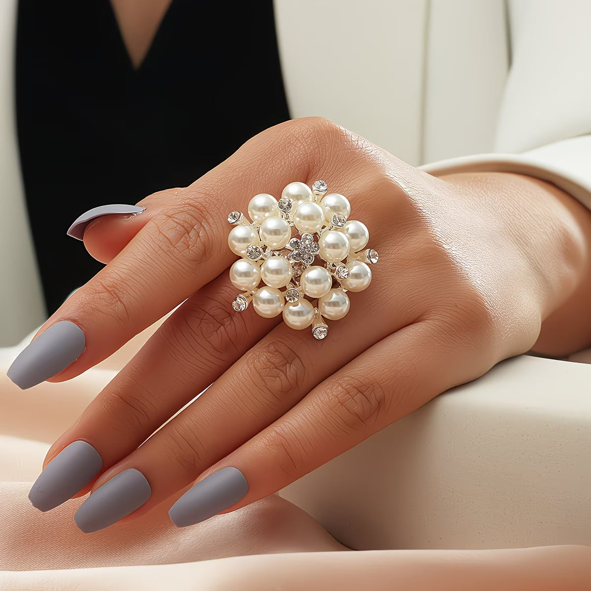 Perła Bloom Adjustable Pierścionek