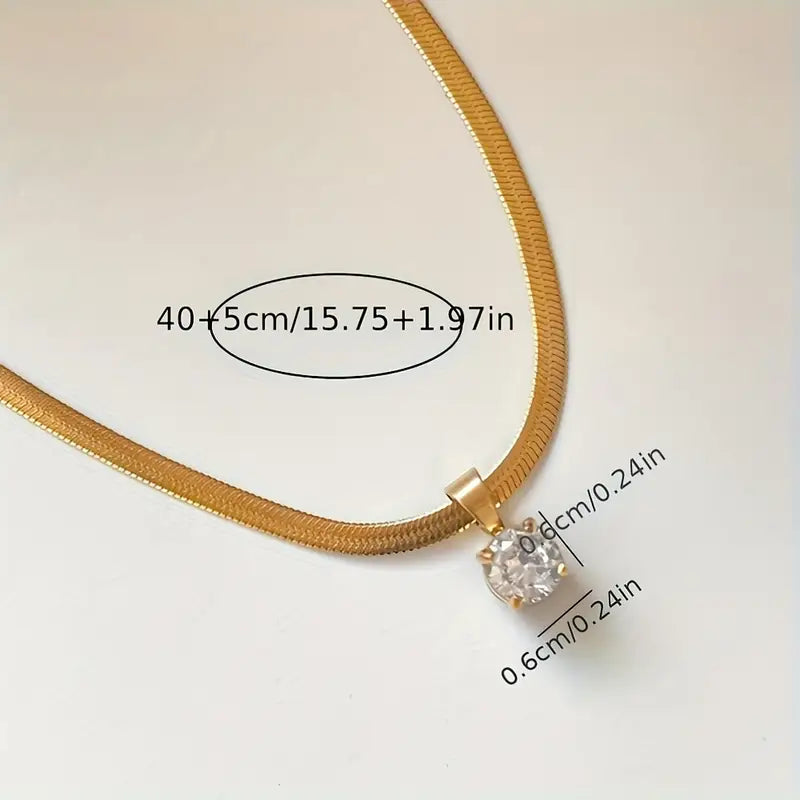 Elegant Rhinestone Pendant Naszyjnik | Złoto