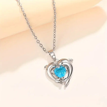 Oceanheart Twins Naszyjnik | Biały Złoto