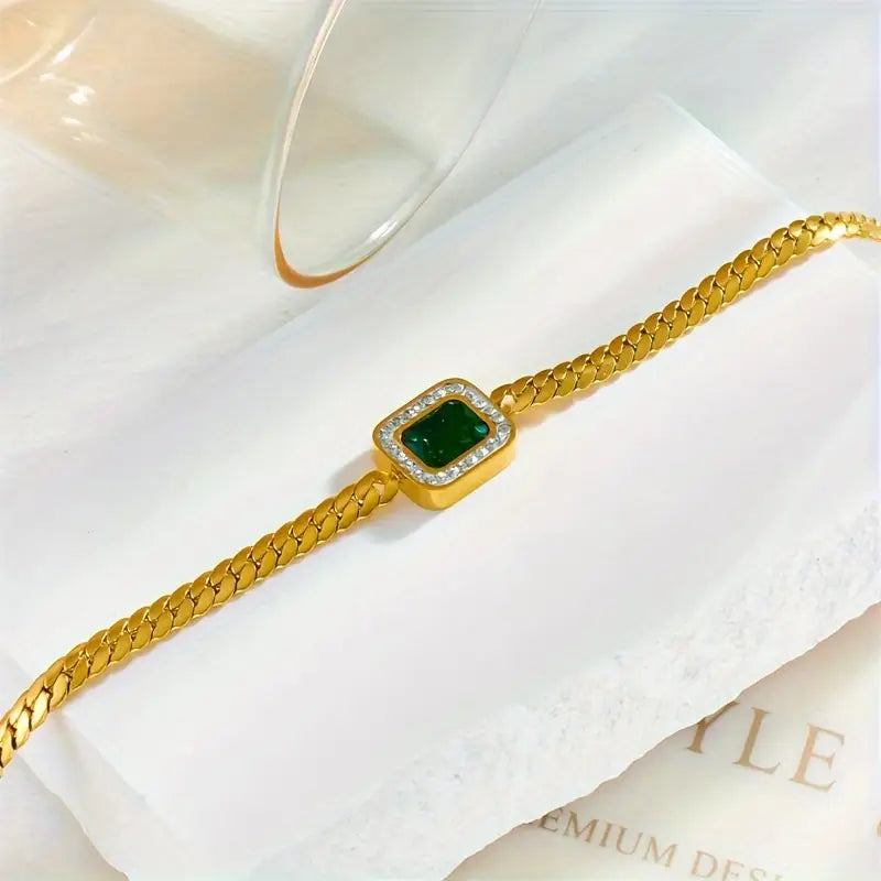 Złoto Szmaragd Chain Bransoletka
