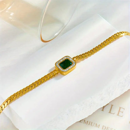 Złoto Szmaragd Chain Bransoletka