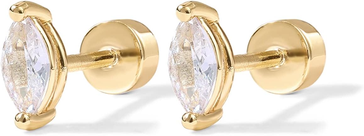 Pear Cut Studs | Złoto