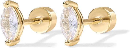 Pear Cut Studs | Złoto