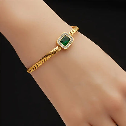Złoto Szmaragd Chain Bransoletka