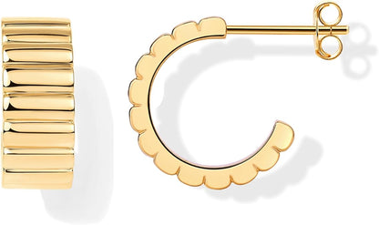 Classic Ridge Kolczyki | Złoto
