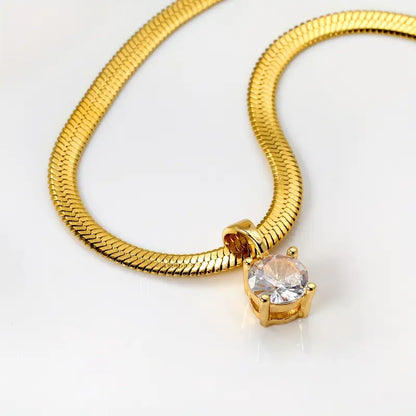 Elegant Rhinestone Pendant Naszyjnik | Złoto