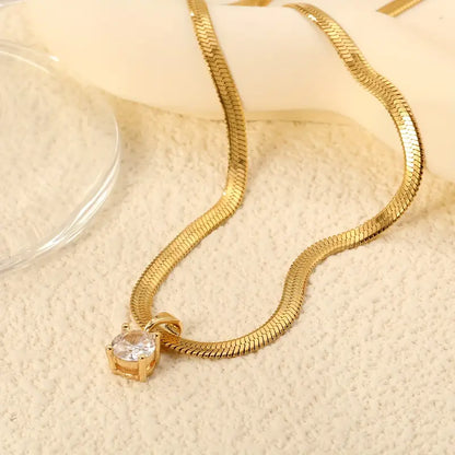 Elegant Rhinestone Pendant Naszyjnik | Złoto