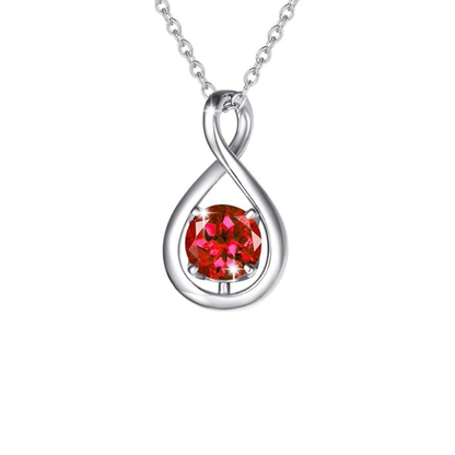 Rubin Infinity Pendant Naszyjnik | Biały Złoto