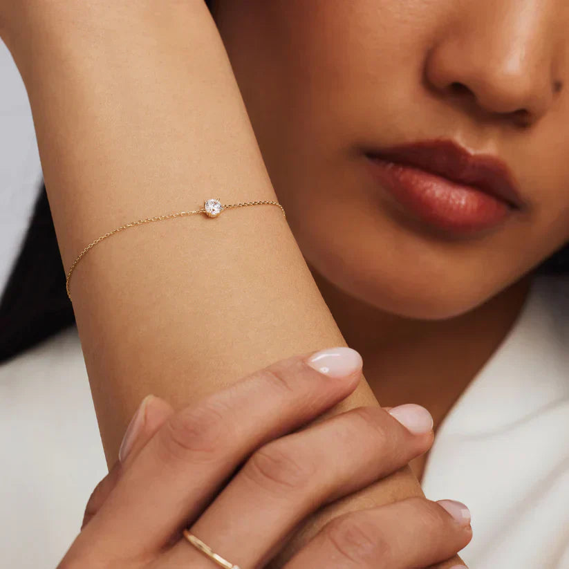 Cléa Moissanite Kamień Bransoletka | Złoto
