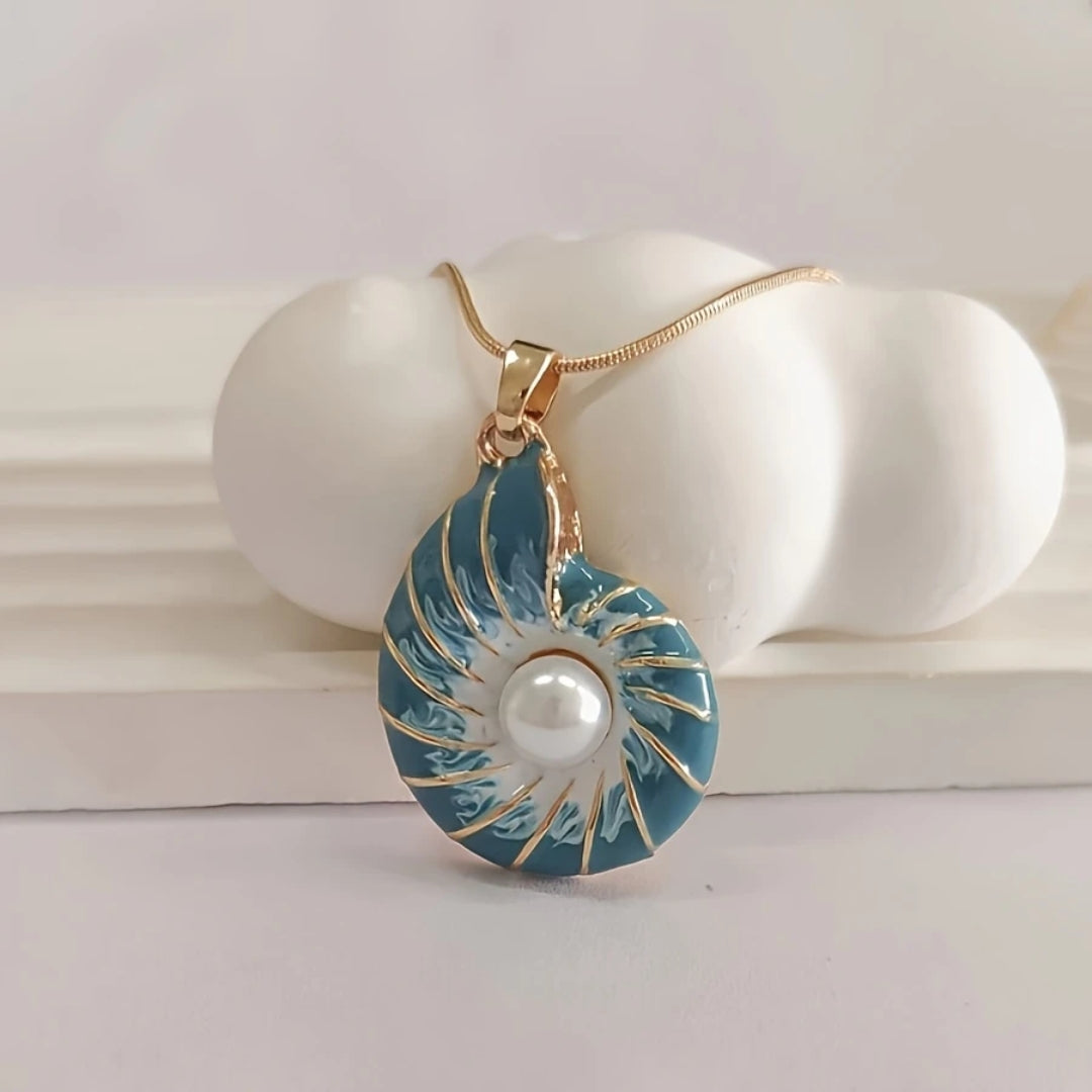 Seashell Perła Złoto Naszyjnik