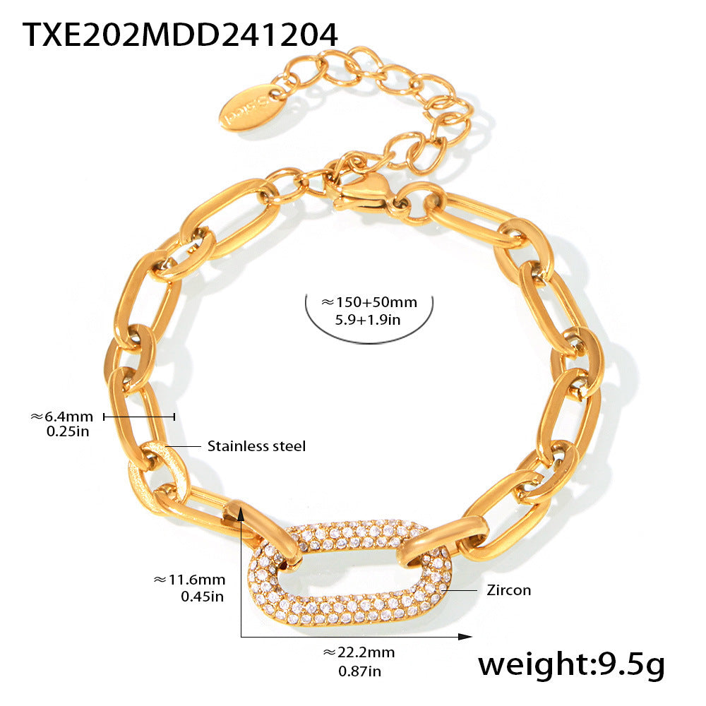 Paved Chunky Chain Link Zestaw Biżuterii | Złoto