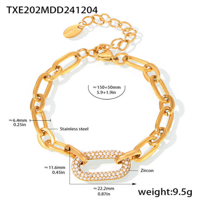 Paved Chunky Chain Link Zestaw Biżuterii | Złoto