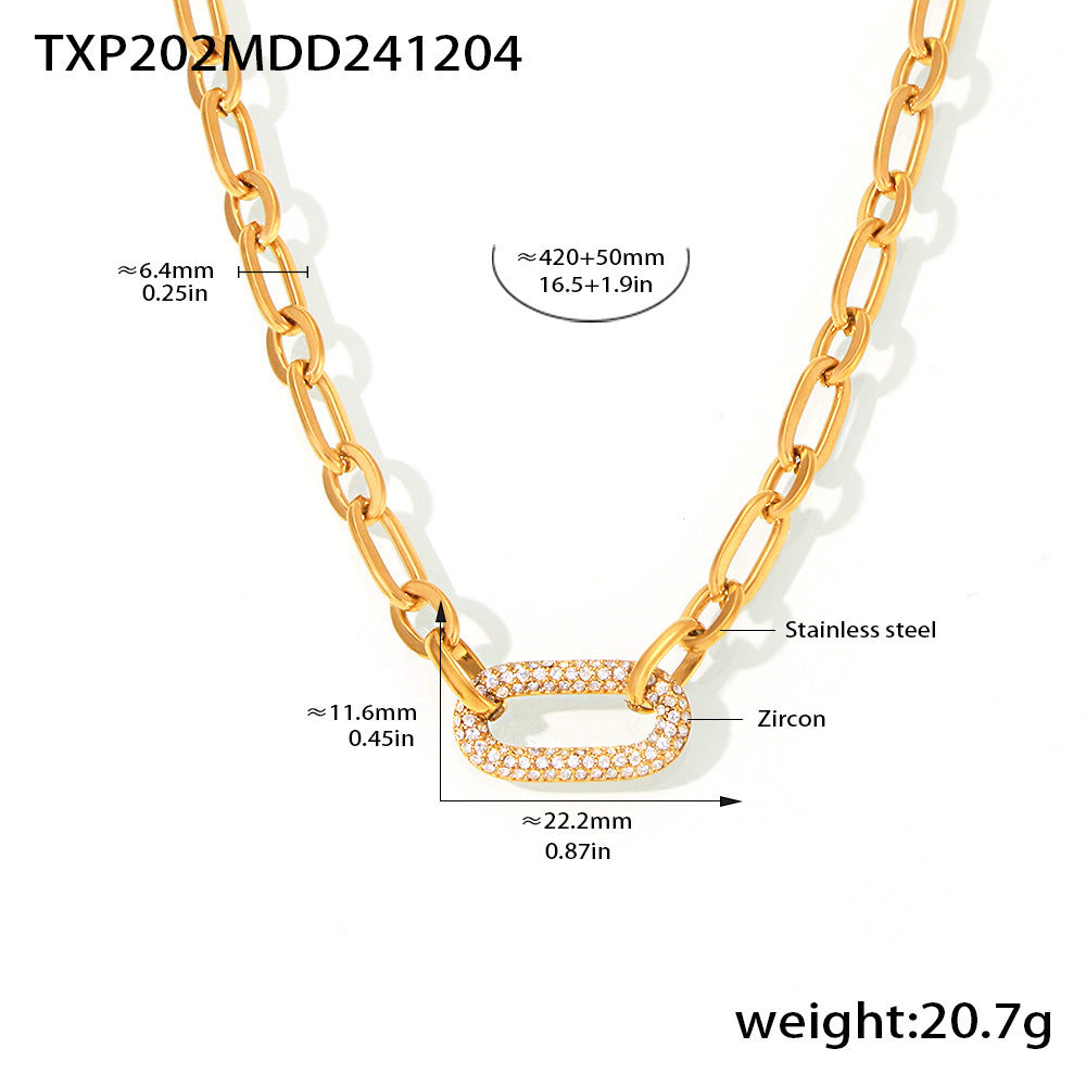Paved Chunky Chain Link Zestaw Biżuterii | Złoto