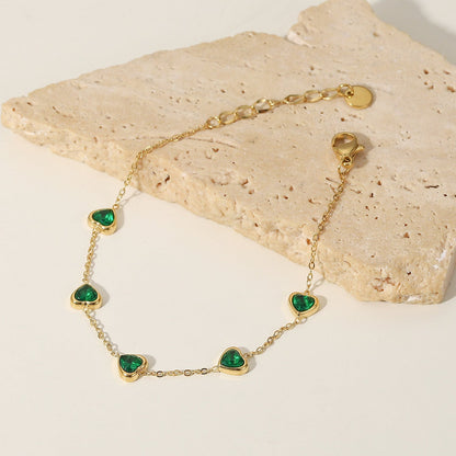 Francia Green Serce Bransoletka