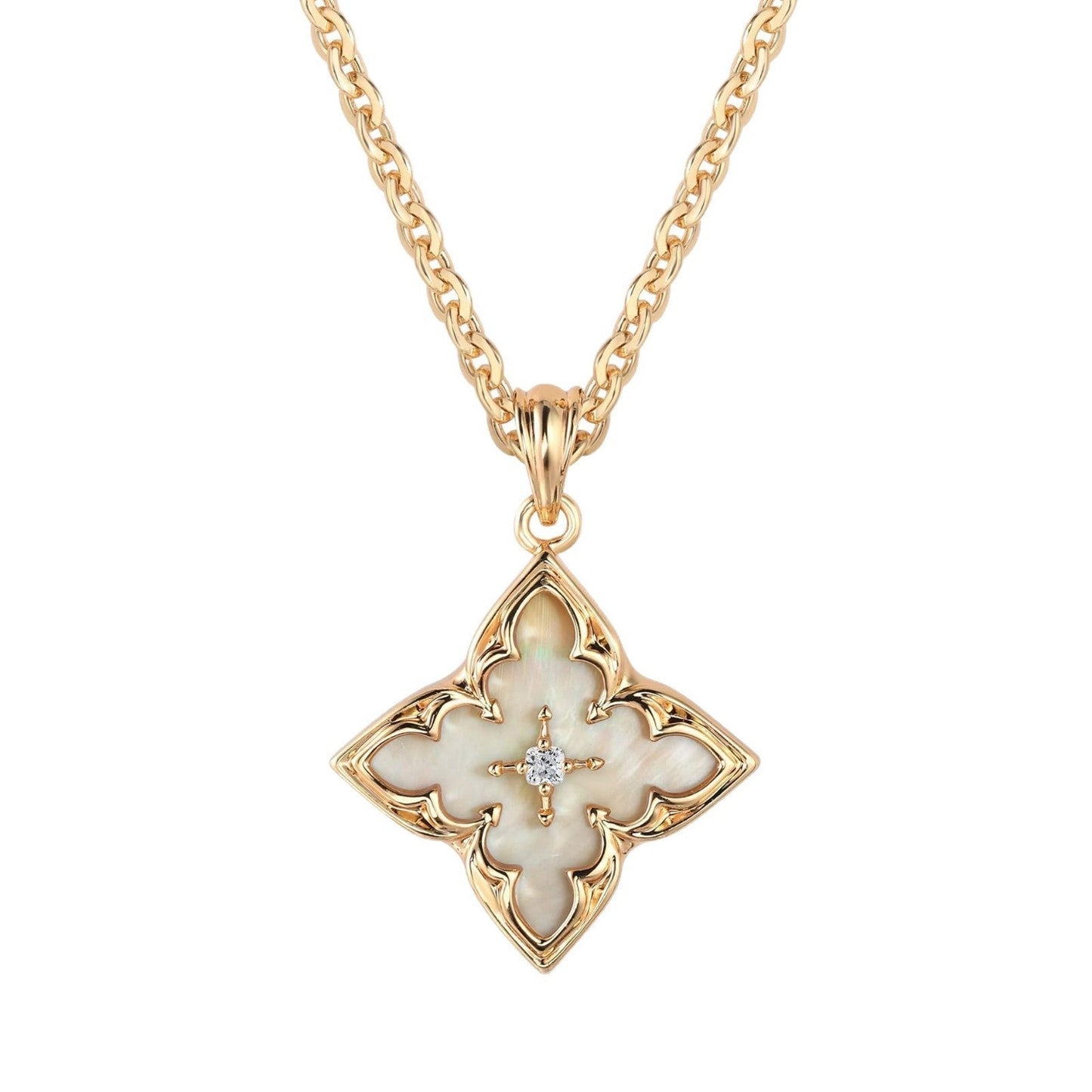 Blue Clover Pendant Naszyjnik | Złoto