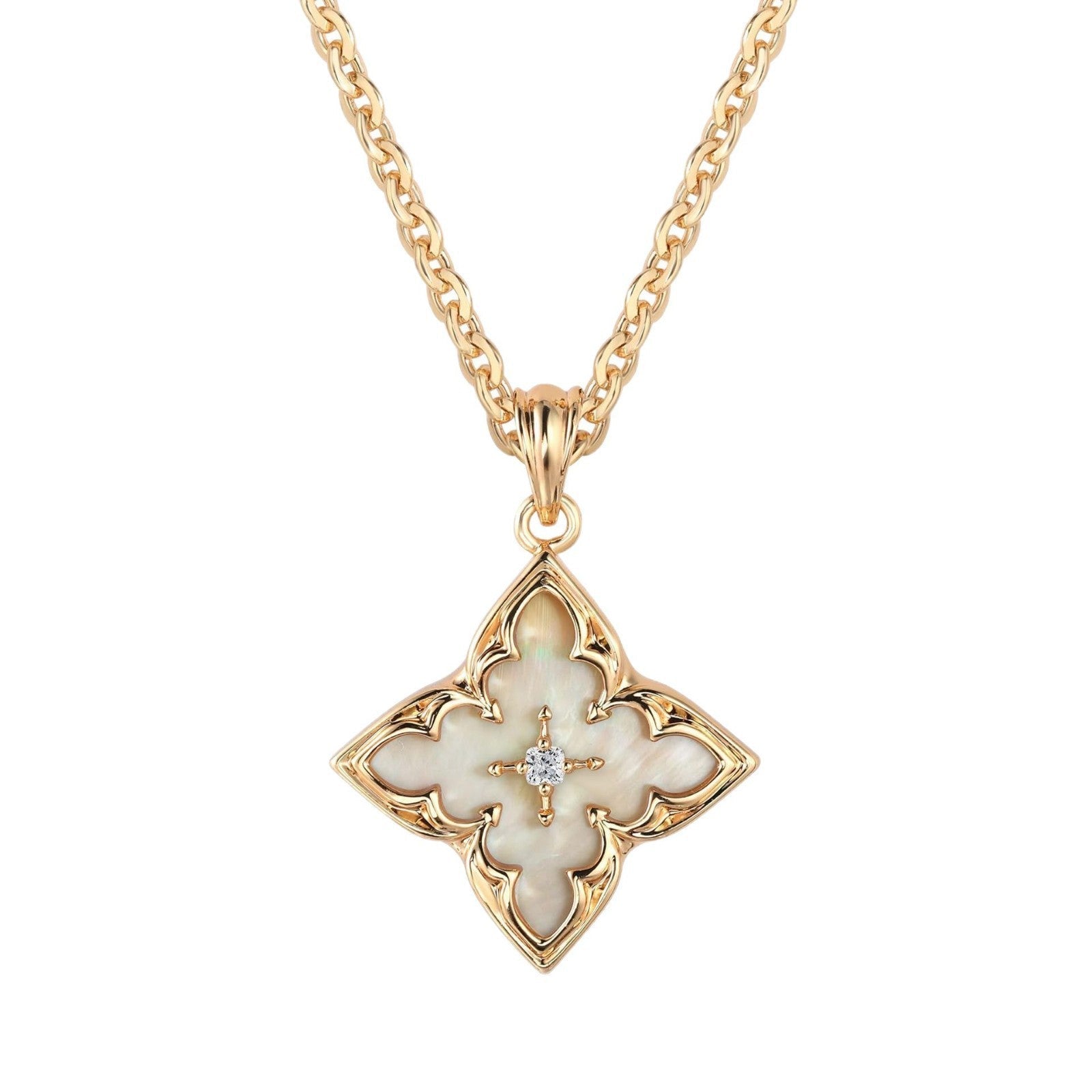 Blue Clover Pendant Naszyjnik | Złoto