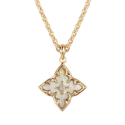 Blue Clover Pendant Naszyjnik | Złoto