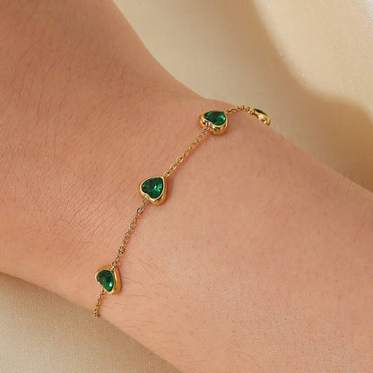 Francia Green Serce Bransoletka