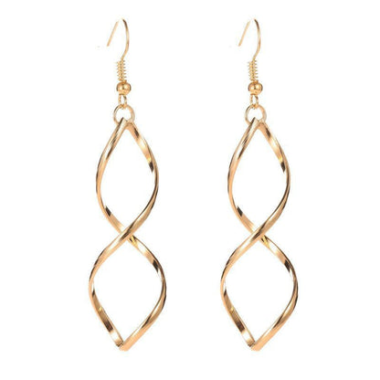 Spiral Dangle Kolczyki | Złoto
