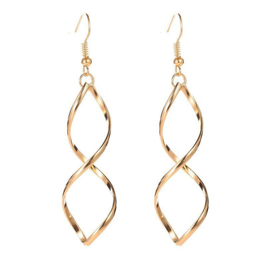 Spiral Dangle Kolczyki | Złoto