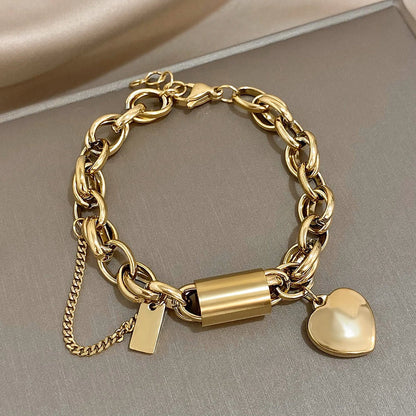 Heartened Chunky Bransoletka | Złoto