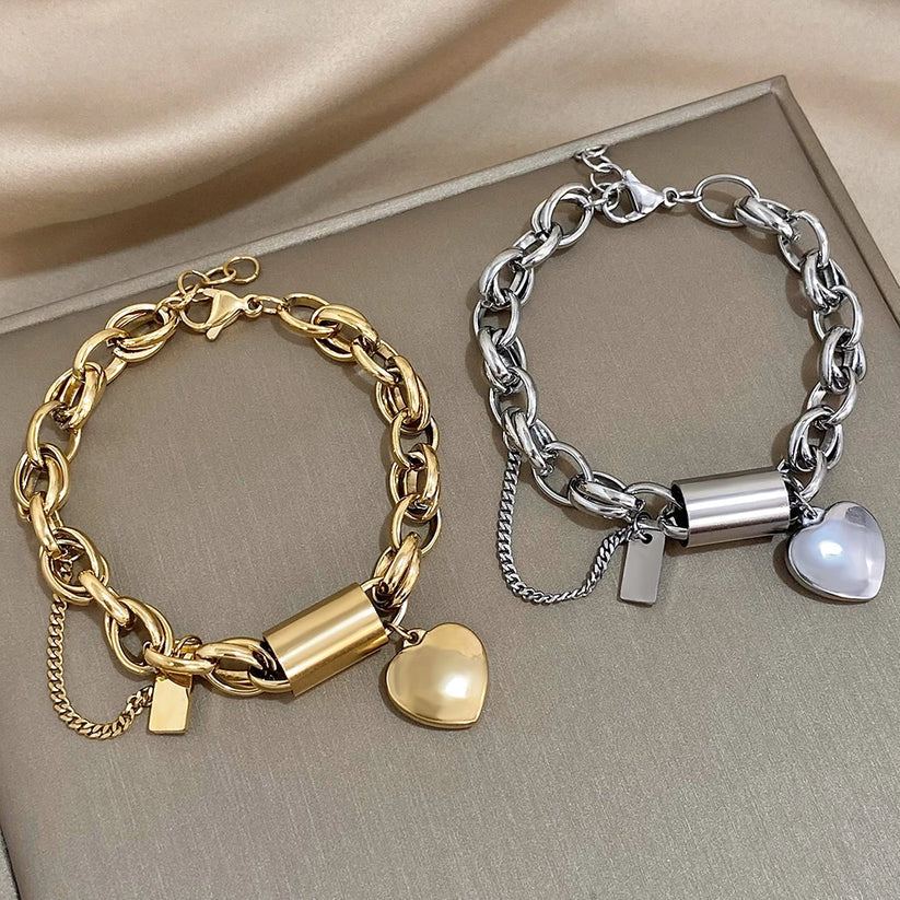 Heartened Chunky Bransoletka | Złoto
