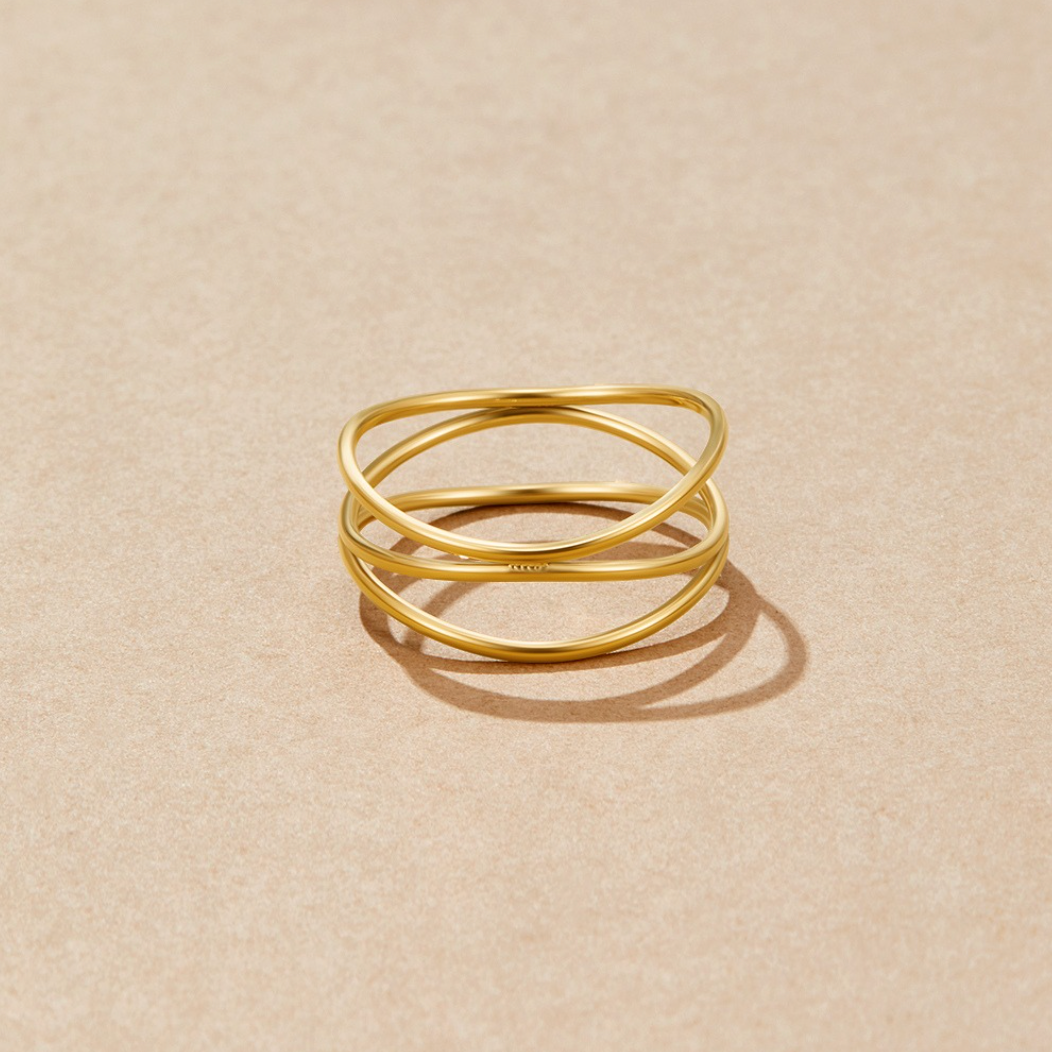 Złoto Minimalist Wrap Pierścionek
