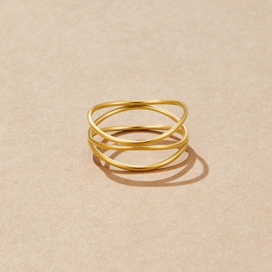 Złoto Minimalist Wrap Pierścionek