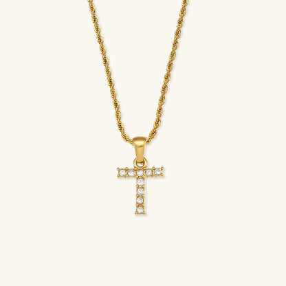 Maeve Letter Initial Diament Naszyjnik