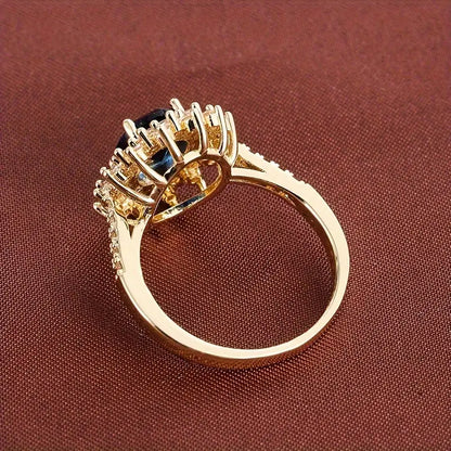 Vionne Saphirae Pierścionek | Biały Złoto