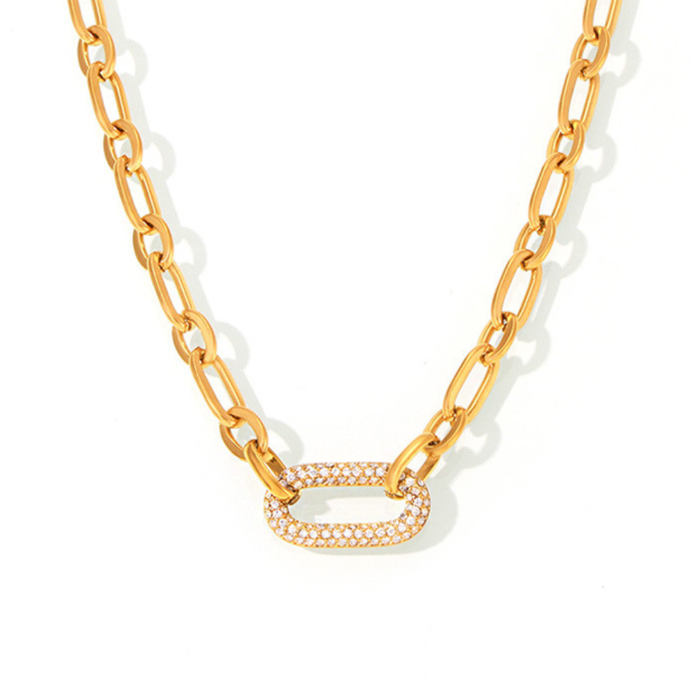 Paved Chunky Chain Link Zestaw Biżuterii | Złoto