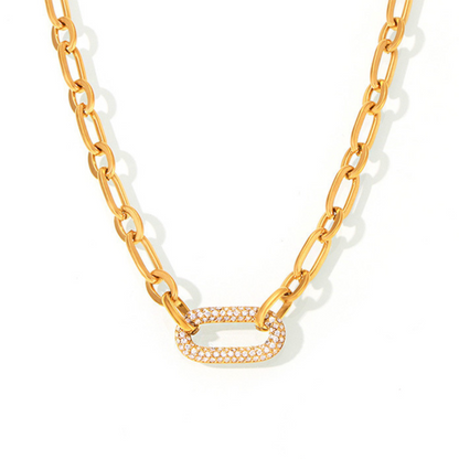 Paved Chunky Chain Link Zestaw Biżuterii | Złoto