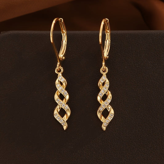 Shimmer Twist Ava Kolczyki | Złoto