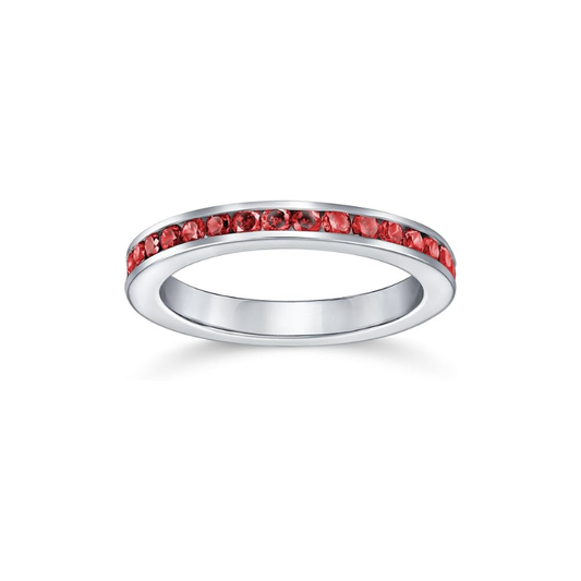 Rubin Eternity Band Pierścionek | Biały Złoto