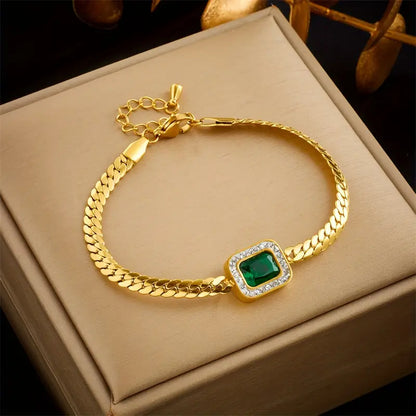 Złoto Szmaragd Chain Bransoletka