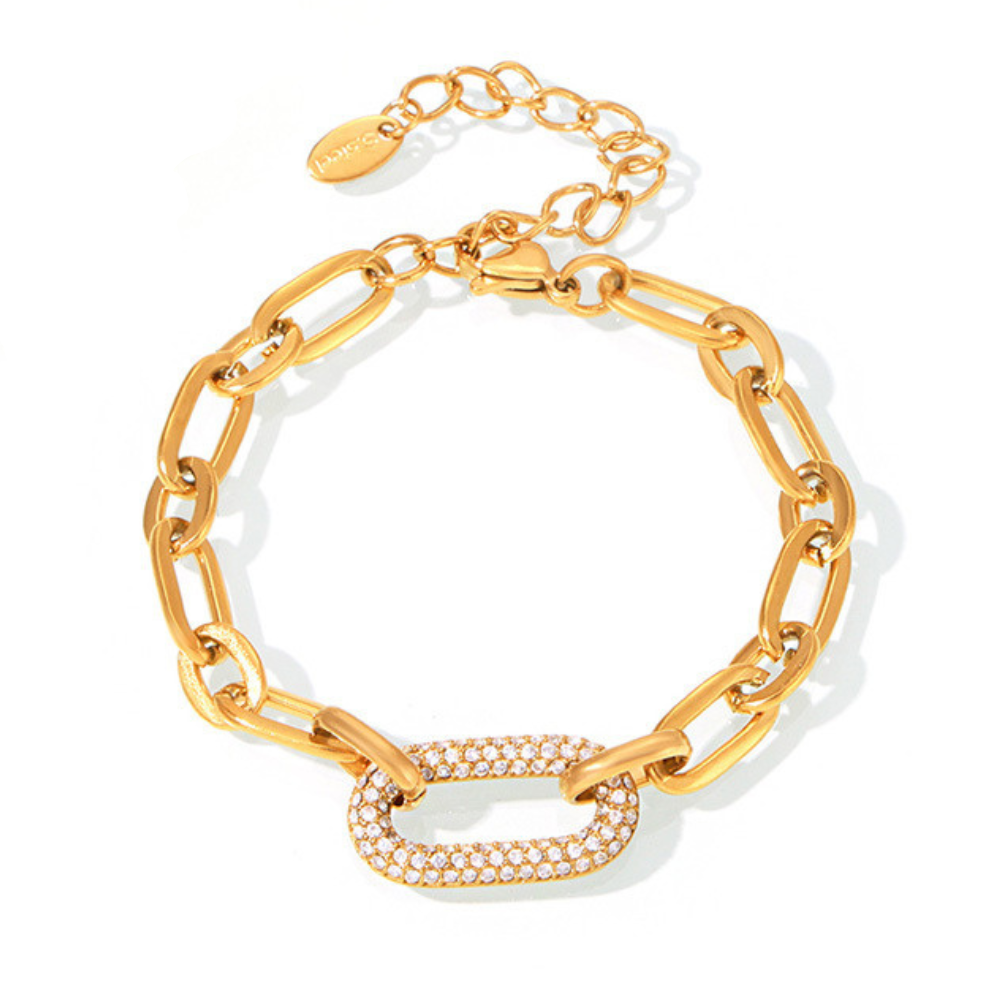 Paved Chunky Chain Link Zestaw Biżuterii | Złoto