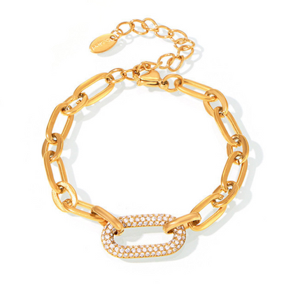 Paved Chunky Chain Link Zestaw Biżuterii | Złoto