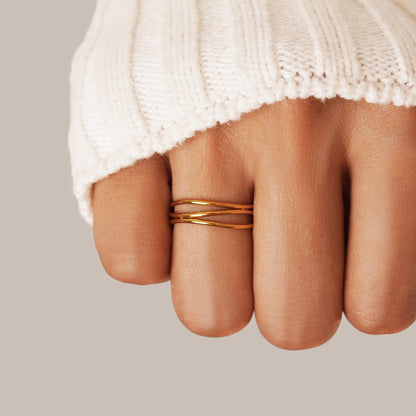 Złoto Minimalist Wrap Pierścionek