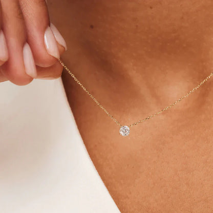 Cléa Moissanite Kamień Naszyjnik | Złoto