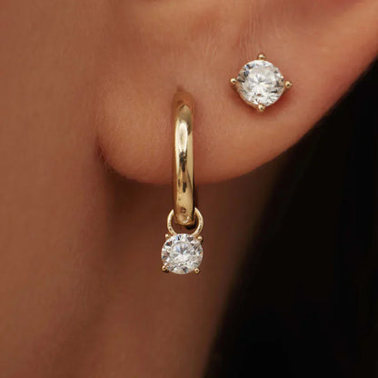 Larmes de Lune Kamień Kolczyki Kółka | Złoto