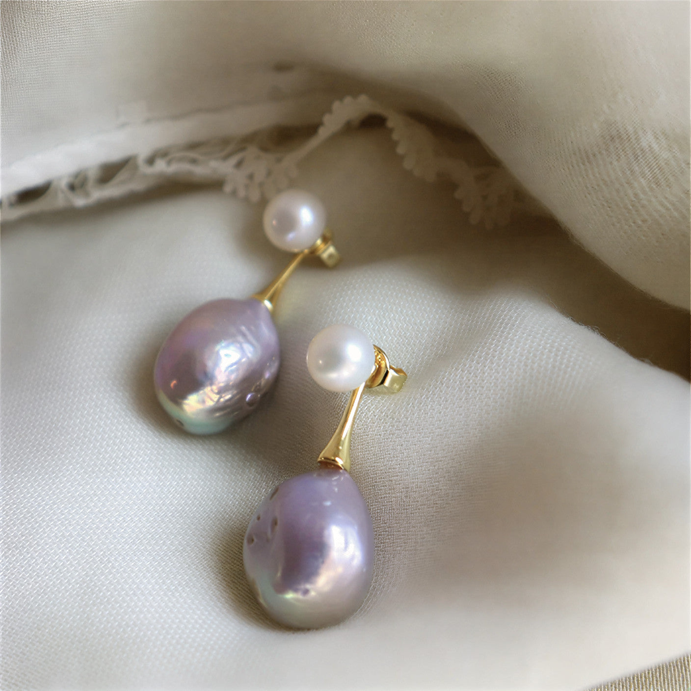 Exquisite Lilac Kolczyki z Perłami