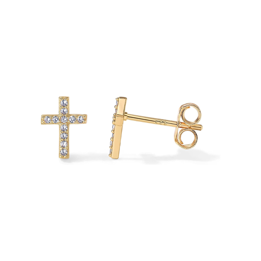 Paved Cross Studs | Złoto
